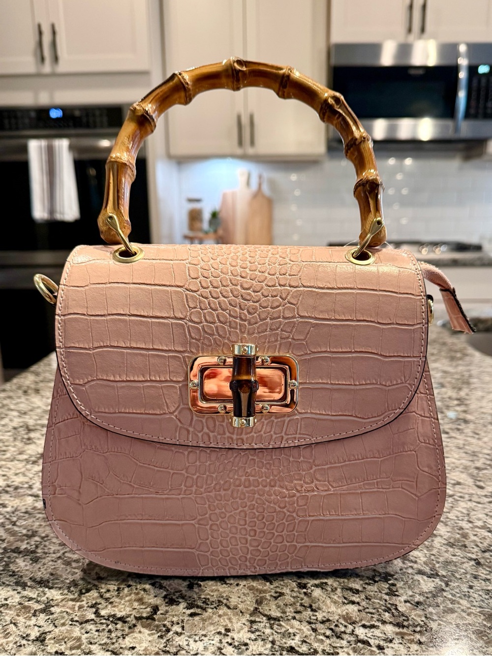 NWT!! Charlie Leather Baby Pink Belinda Small Handbag
